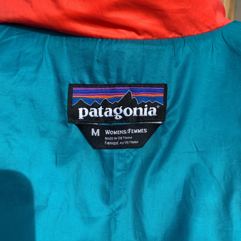 Patagonia Nano Puff Jacket orange with teal lining - Picture 6 of 8